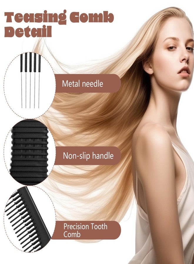 ValueBargain Teasing Combs for Women, 3 Pcs Hair Teasing Comb, Teaser Comb for Women Fine Hair, Slick Back, Volume, Backcombing - Image 3